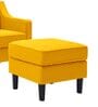 Sona Fabric Wing Chair With Ottoman In Bold Yellow Colour