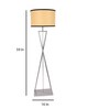 Soomin Beige Fabric Shade Floor Lamp with Silver Base