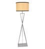 Soomin Beige Fabric Shade Floor Lamp with Silver Base