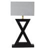 Soomin Grey Fabric Shade Table Lamp With Natural Base -