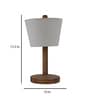 Soomin White Fabric Shade Table Lamp With Natural Base -