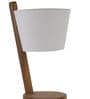Soomin White Fabric Shade Table Lamp With Natural Base -