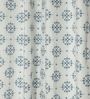 Sophia Blue Cotton 230 GSM  Ethnic 5 Feet Room Darkening Eyelet Window Curtains (2 Pc)