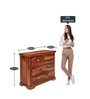 Sophia Sheesham Wood Chest of Drawer in Walnut Finish