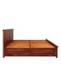 Sophia Sheesham Wood Queen Size Bed in Walnut Finish with Box Storage