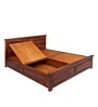 Sophia Sheesham Wood Queen Size Bed in Walnut Finish with Box Storage