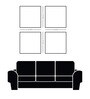 Floral Art Quartet Canvas Wall Painting Set of 4 Black Frame