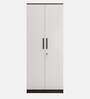 Sora 2 Door Wardrobe In Dark Elm & Frosty White Color With Drawer