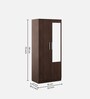 Sora 2 Door Wardrobe in Regato Walnut Finish with Mirror & Drawer