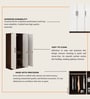 Sora 3 Door Wardrobe In Dark Elm & Frosty White Color With Drawer