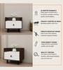 Sora Bedside Table in Dark Elm & Frosty White Color