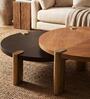 Sora Metal Nesting Coffee Table Set In Brown Finish