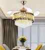 Sora Smart Fan Gold Metal + Crystal , Google & Alexa Remote & App Control