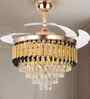 Sora Smart Fan Gold Metal + Crystal , Google & Alexa Remote & App Control