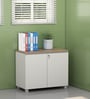 SOS Small File Cabinet in Everest White & Persian Walnut Finish with Lock