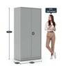 SOS Liteoffice Full Height Storage Cabinet With Adjustable Shelves in Silver Grey Finish