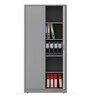 SOS Liteoffice Full Height Storage Cabinet With Adjustable Shelves in Silver Grey Finish