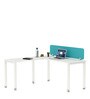 SOS LiteOffice Workstation L Shape with Fabric Privacy Screen in Everest White Colour
