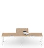 SOS Liteoffice Workstation T Shape Office Table in Persian Walnut Finish