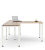 SOS Liteoffice Workstation T Shape Office Table in Persian Walnut Finish