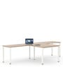 SOS Liteoffice Workstation T Shape Office Table in Persian Walnut Finish