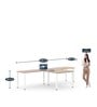 SOS Liteoffice Workstation T Shape Office Table in Persian Walnut Finish