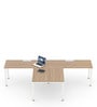SOS Liteoffice Workstation T Shape Office Table in Persian Walnut Finish