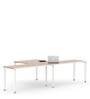 SOS Liteoffice Workstation T Shape Office Table in Persian Walnut Finish