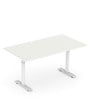 Office Table in Everest White Finish with Adjustable Height
