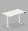 Office Table in Everest White Finish with Adjustable Height
