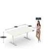 Office Table in Everest White Finish with Adjustable Height