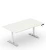 Office Table in Everest White Finish with Adjustable Height