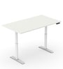 Office Table in Everest White Finish with Adjustable Height