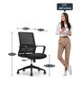 SOS Glide Ergonomic Breathable Mesh Chair in Black Colour