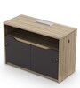 Executive Desk in Classic Cherry And Slate Grey Finish with Right Storage
