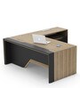 Executive Desk in Classic Cherry And Slate Grey Finish with Right Storage