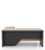 Executive Desk in Classic Cherry And Slate Grey Finish with Right Storage