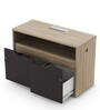 Executive Desk in Classic Cherry And Slate Grey Finish with Right Storage