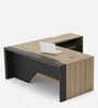 Executive Desk in Classic Cherry And Slate Grey Finish with Right Storage