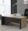 Executive Desk in Classic Cherry And Slate Grey Finish with Right Storage