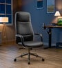 Soul Oslo Vegan Leather Executive Chair With Cushioned Seat In Black Color