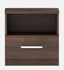 Souma Bedside Table in Regato Walnut Finish with Drawer