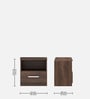 Souma Bedside Table in Regato Walnut Finish with Drawer