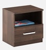 Souma Bedside Table in Regato Walnut Finish with Drawer