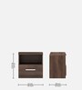 Souma Bedside Table in Regato Walnut Finish with Drawer