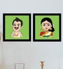South Green Paper & Wood Framed People and Places Art Print Set of 2