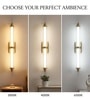 Sovereign Gold Linear Acrylic LED Wall Sconce Tri-Colour Light