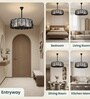 Sovereign Smoke Crystal Drum Chandelier LED Ceiling Light for Dining Room