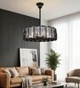 Sovereign Smoke Crystal Drum Chandelier LED Ceiling Light for Dining Room