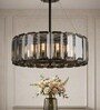 Sovereign Smoke Crystal Drum Chandelier LED Ceiling Light for Dining Room